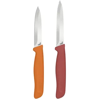 Zyliss Klassisches Messerset (2er), Obstmesser & Gemüsemesser, Scharfes Küchenmesser Set, Schälmesser für Obst und Gemüse, Rostfreier Edelstahl, Ergonomischer Softgriff, Inklusive Klingenschutz