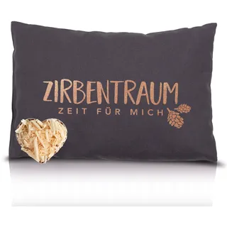 herbalind Zirbenkissen »Zirbentraum in Anthrazit/Roségold 30x20 mit Reißverschluss - Gefüllt«, (1 tlg.), mit hochwertigen Zirbenholzflocken 100% Baumwolle - Made in Germany, grau