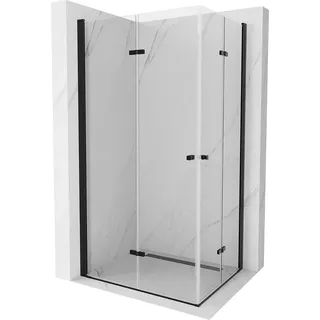Mexen Lima Duo klappbare Duschkabine 80 x 70 cm, Transparent, Schwarz - 856-080-070-70-00-02 - Transparent, Schwarz