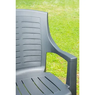 PROGARDEN Talia Stapelsessel 60 x 55 x 91 cm grau/schwarz