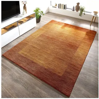 THEKO Wollteppich »Gabbeh Super, Handweb, Teppich, Bordüre, reine Wolle,« rechteckig 9 mm Höhe Schlafzimmer, Wohnzimmer, Esszimmer, auch als Läufer und Bettumrandung, braun