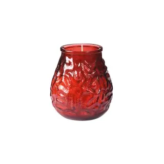 DUNI Venezia Kerzengläser, Windlicht mit einer Brenndauer von ca. 70 Std., 100 x 100 mm, 1 Karton = 2 x 6 Stück = 12 Gläser, rot