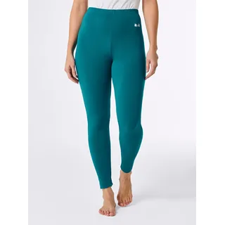 Leggings FEEL GOOD, Damen, Gr. 36/38, Normalgrößen, bunt (aquapetrol), 95% Baumwolle, 5% Elasthan, unifarben, Hosen Leggings
