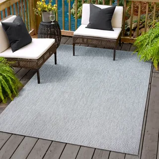 Sanat Teppich "Melissa 8000" rechteckig 10 mm Höhe Kurzflor, In -und Outdoor geeignet, Außenbereich, Wohnzimmer, hellgrau