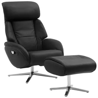 Livetastic Massagesessel-Set , Schwarz , Textil, Leder , Echtleder , Rindleder , 76x107x82 cm , Relaxfunktion, Netzbetrieb, Massagefunktion , Wohnzimmer, Sessel, Ledersessel