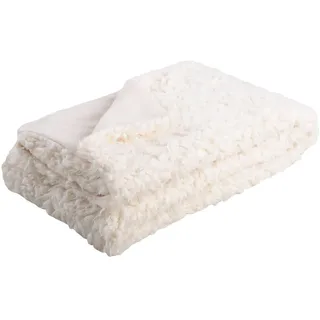 LOVELY CASA P21390001 Schaffell-Decke aus Polyester, 160 x 130 cm, Weiß