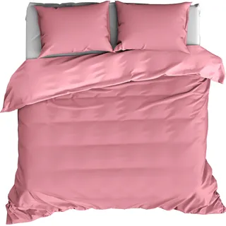 De Witte Lietaer Bettbezug, Olivia Blossom - 260 x 240 cm + 2x 60 x 70 cm - Baumwollsatin - Rosa