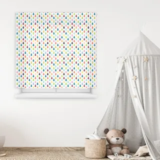 Blindecor Digital | Rollo lichtdurchlässig Bedruckt | Kinderfamilie | Modell F-Watercolor | 110 x 180 cm (Breite x Höhe) | Stoffgröße 106 x 175 cm | Fensterrollos