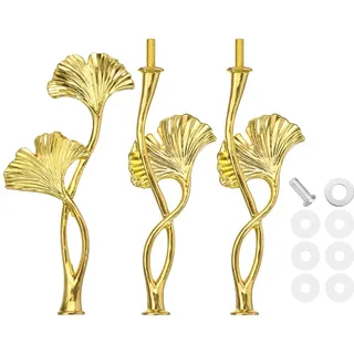 QUARKZMAN 3 Etagen Kuchen Tablett Ständer Griff Metall Kuchen Ständer Halter Cupcake Dessert Teller Hardware Befestigung Halter Stange Griff für Hochzeit Party Festival, Gold (Blume)