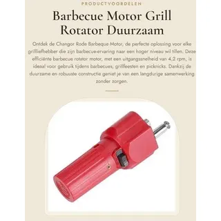 Barbecue-Motor 4,2 Umdrehungen/min - Dauerhaft - Rotierender Grill für Außen. - Rot
