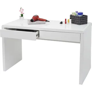 Schminktisch HWC-G51, Frisiertisch Frisierkommode Kosmetiktisch, Hochglanz Weiß 100x60cm - Weiß