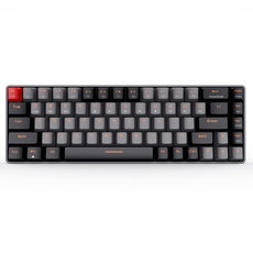 Qisan Mechanical Wireless Keyboard Gaming Keyboard Blue Switch Mini Design (60%) 68 Tasten US-Layout-Schwarz und Grau