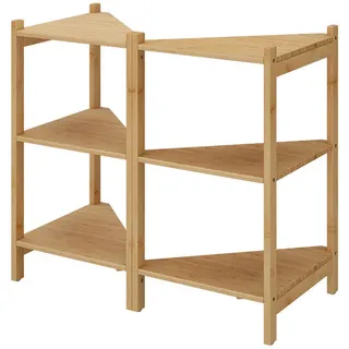 Vicco Waschbeckenunterschrank Zeno Bambus 68 x 60.5 cm 2er Set , Holzwerkstoff , Rechteckig , 68x60.5x33.5 cm , Badezimmer, Badmöbel, Waschbeckenunterschränke