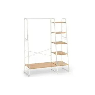 VASAGLE Kleiderständer weiß Holz 3 Haken 120,0 x 160,0 cm