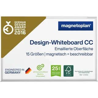 magnetoplan Design-Whiteboard CC | Magnettafel BxH 2000x1200mm | Stabile, emaillierte Oberfläche| Perfekte Schreibfläche | Bürobedarf | Memoboard für Büro- und Konferenzräume | Homeoffice