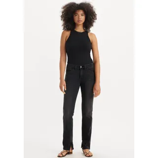 Workerjeans LEVI'S "314 SHP WORKWEAR STR", Damen, Gr. 28, Länge 30, schwarz (lava rock), Denim/Jeans, Obermaterial: 81% Baumwolle, 18% Polyester, 1% Elasthan, lang, Jeans Workerjeans, mit Stretch