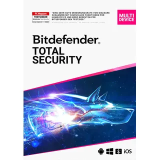 BitDefender Total Security 2026 ESD 10 Lizenzen 12 Monate DE Win Mac Android iOS