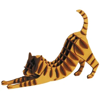 Fridolin 3D Papiermodell - Katze rotbraun