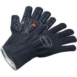 Rösle Grillhandschuhe 18 cm Baumwolle, Leder, Polyester schwarz