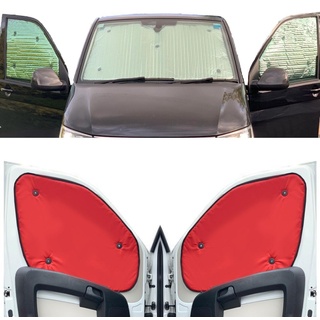 Fensterrollo-Set Kombatibel Mit Renault Master (2010-Date)(Komplettset MWB + Scheunentore) Rückseite einfärben Rot, Reversibel und Thermisch