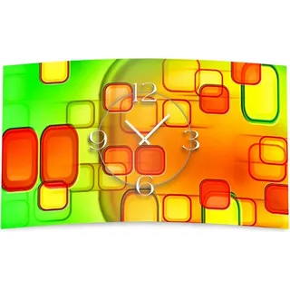 Retro grün orange Designer Wanduhr modernes Wanduhren Design leise kein ticken dixtime 3D-0246 - Orange
