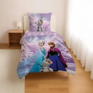 BrandMac Disney Frozen - Die Eiskönigin - Wende-Bettwäsche-Set, 135x200 & 80x80