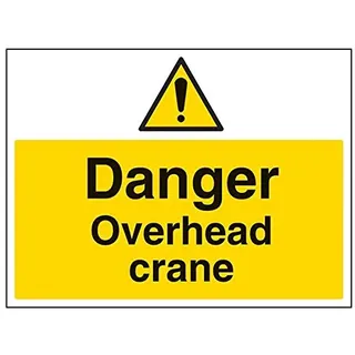VSafety Schild "Danger Overhead Crane", Querformat, 3 Stück, 400mm x 300mm, 3