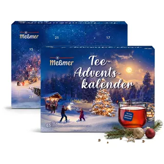 Meßmer Tee-Adventskalender 2026-24 Türchen mit 48 Teebeuteln | Aromatisierte Früchte- und Kräutertees als Adventskalender, Geschenk für Teeliebhaber – 2 Beutel je Türchen