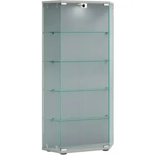 VCM Standvitrine Cenila 83 x 17 x 114 cm Silber