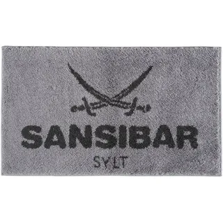 Sansibar Badematte ca.60x100 cm Badteppich Badvorleger Silber/Anthrazit