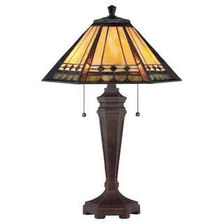 Tiffany Arden Schreibtischlampe Metall Bronze Patina 2 Lichter E27 - Bronze