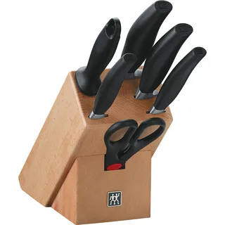 Zwilling Messerblock »***** FIVE STAR« 7 Stk. Messerblock mit 4 Messern + 1 Schere + 1 Wetzstahl, Buche, natur, beige