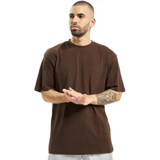 URBAN CLASSICS Tall Tee, Oversized T-Shirt für Männer, Baumwolle, gerippter Rundhals, brown, 6XL