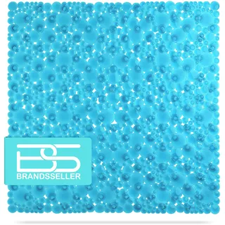 Brandsseller Duschmatte 53x53 cm Duscheinlage Antirutschmatte Wassetropfen Design Quadratisch Blau