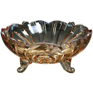 XYUERU Obstschale aus Glas, kreativer Crystal Bowl Fruit Bowl Candy Tin | Mehrzweckschale fur Kitchen Living Room,Kristallglas Obstplatte fur Sushi Dessert Fruit Snacks(Brown)