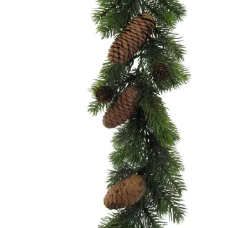 Creativ deco Winterliche Kunstpflanze »Weihnachtsdeko, Weihnachtsgirlande« Girlande mit Zapfen, Länge 180 cm, grün