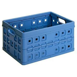 Sunware Square Klappbox faltbar stabil 32L – 49×36×24,5 cm – Robuste Klappkiste mit integrierten Handgriffen – Faltbare Klappbox – Blau