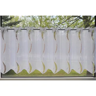 Panneaux STICKEREIEN PLAUEN "Elina" Gr. 3, weiß (weiß, terra), B:160cm H:45cm, Voile, Polyester, Gardinen, Panneaux