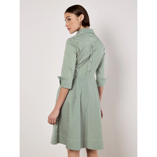 Minikleid APRICOT "Minikleid aus Baumwolle", Damen, Gr. S (36), N-Gr, grün, gewebt, Obermaterial: 95% Baumwolle CO. 5% Elasthan EL., gestreift, normal, Manschetten, Kleider Minikleid, mit seitlichen Streifen