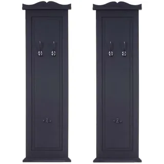 MCW Wandgarderobe H33 2er-Set Dunkelgrau