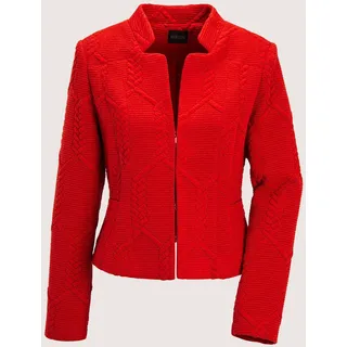 Jackenblazer MADELEINE "Kurzjacke Eleganter Jerseyblazer im Zopf-Design", Damen, Gr. 46, rot, Obermaterial: 70% Polyester PES. 28% Viskose CV. 2% Elasthan EL., Modern, Blazer Jackenblazer, Markantes Zopf-Design