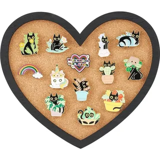 BENECREAT Pinnwand aus Kork in Herzform, 2 cm dick, zur Wandmontage, Korktafel für Brosche, Büro, Zuhause, Schule, Hochzeit, Dekoration, 20,3 x 17,9 cm