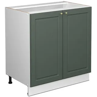 Vicco Midischrank Fame-Line Grün-Gold Landhaus 80 x 82 cm mit Regal, ohne Arbeitsplatte, - Grün