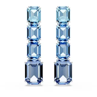 Swarovski Millenia Drop-Ohrhänger, Blaue, Rhodinierte Ohrringe mit Farbverlauf und Strahlenden Swarovski Kristallen im Oktagon-Schliff