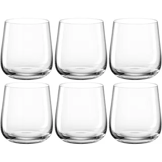 LEONARDO HOME Brunelli Trinkgläser 6er Set • spülmaschinenfeste Wasser-Gläser • Trink-Becher aus Glas • moderne Saft-Gläser • Whiskey-Glas • 400 ml • 066416