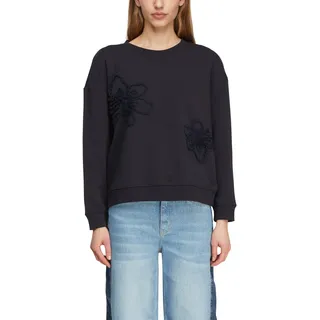 Comma Sweatshirt, mit Stickerei, navy