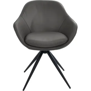 K+W Komfort & Wohnen Drehstuhl ZOOM Leder grau