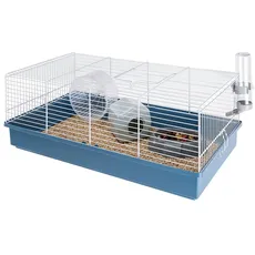 Ferplast Nagetierkäfig CRICETI 11 für Hamster, aus Metall, inklusive Zubehör: Futterkrippe, Trinkflasche, Haus, Rad. 57,5x31xh21,5cm