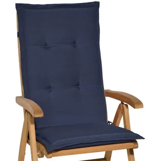 Beautissu Hochlehner Auflage 120 x 50 x 6 cm blau 1 St.