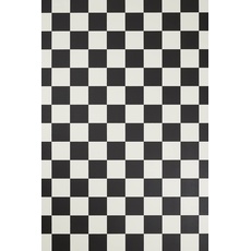 misento PVC Bodenbelag Schachbrettmuster Fliesenoptik Boden Fußboden mit Gesamtdicke von 2,8mm und Nutzschicht 0,2 mm 200 x 450 cm Schwarz-weiß